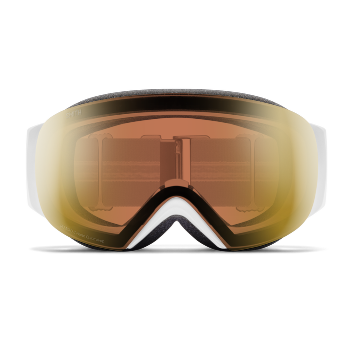 I/O MAG S, White Chunky Knit + ChromaPop™ Pro Photochromic Gold Mirror Lens, hi-res