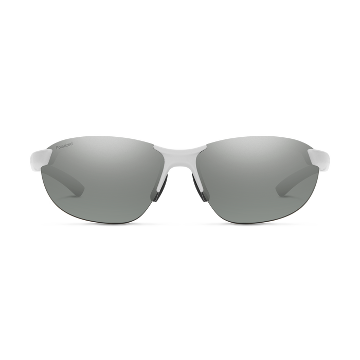 Parallel 2, Matte White + Polarized Platinum Mirror Lens, hi-res