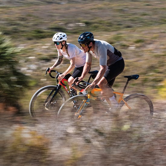 Gravel cyclists wearing smith bike helmet and sunglasses Gravel cyclists wearing smith bike helmet and sunglasses